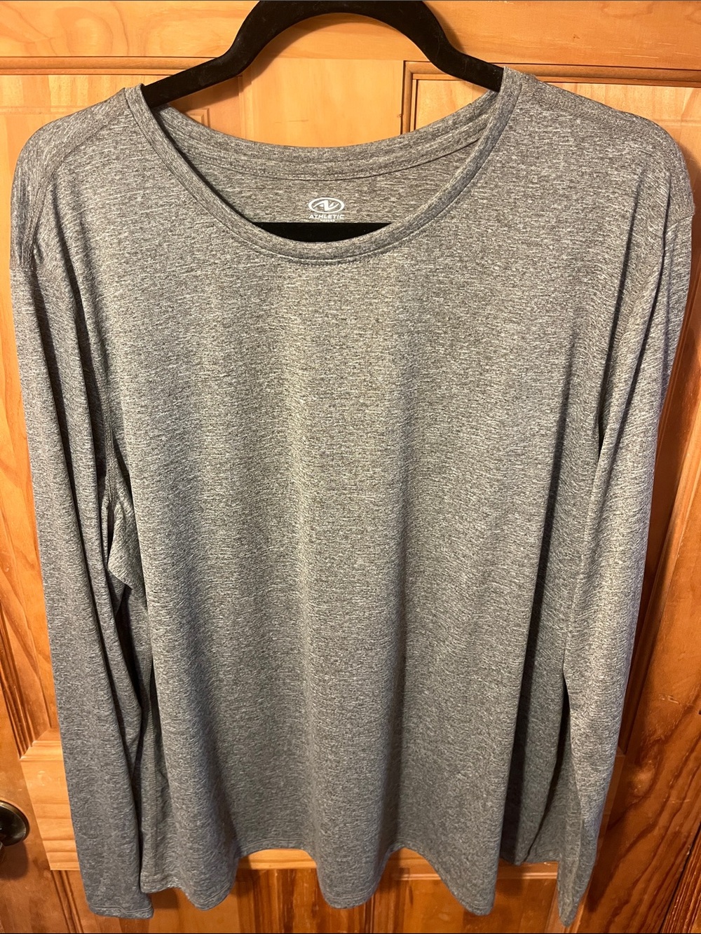 Athletic Works Men's Long Sleeve Heather Gray Performance Tee